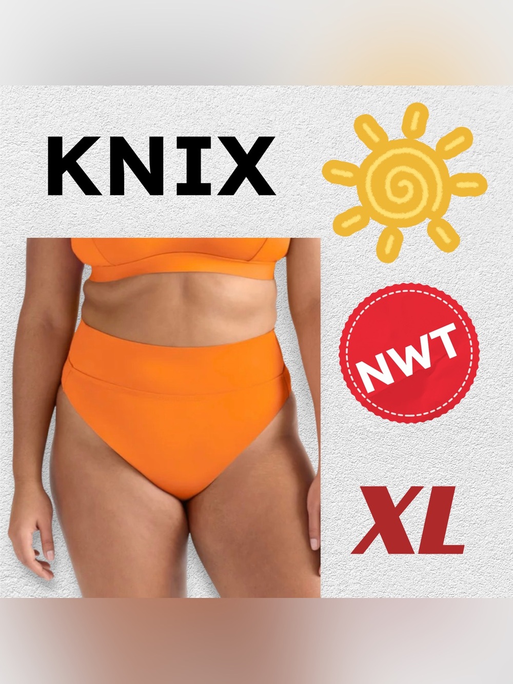🇨🇦🆕NWT KNIX | XL | Mango Bright colored High Rise Bikini Bottom